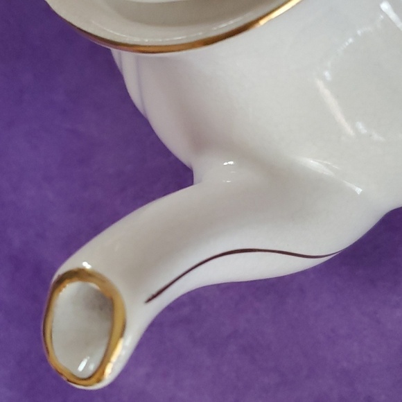 Vintage Festival Stoneware Gres Floral China Teapot-Gold Trimmed - Picture 5 of 10